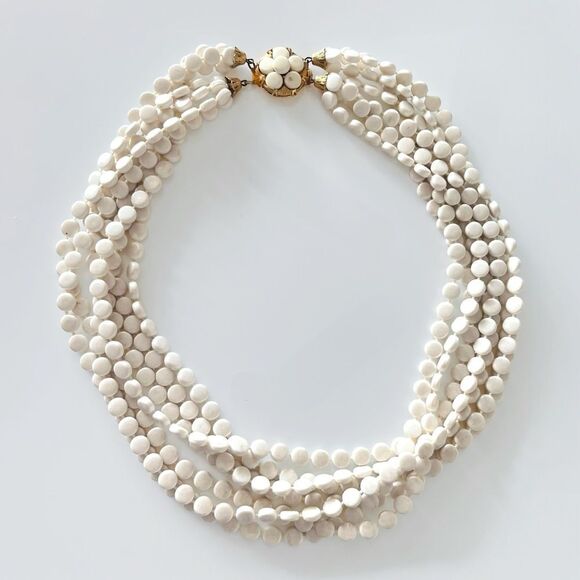 Vintage Art Deco Celluloid Multi Strand Bead Necklace - Picture 6 of 6